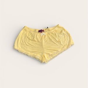 Edikted Yellow Lace Trim Women's Sleep Shorts